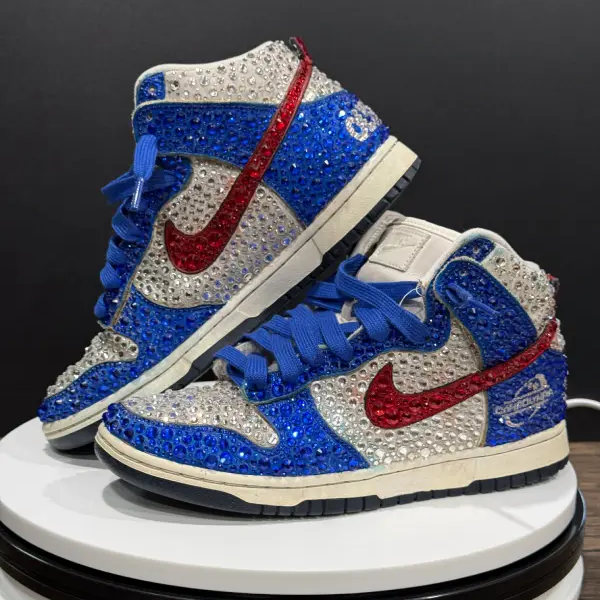 nike hightop dunks that are fully bedazzled