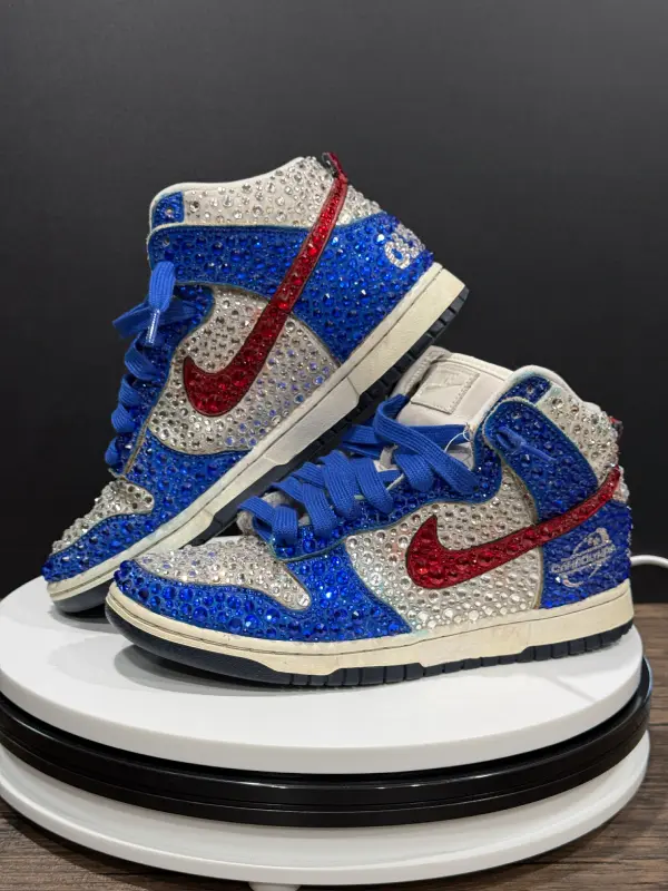 nike hightop dunks that are fully bedazzled